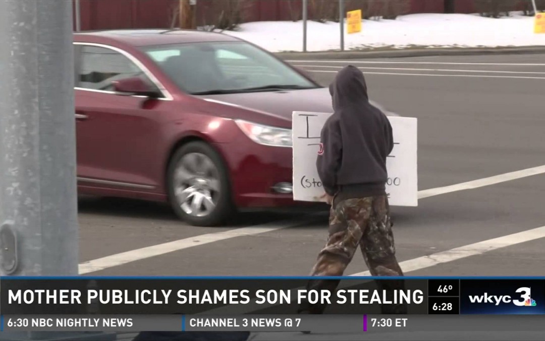 Mom Uses Public Punishment For Young Thief